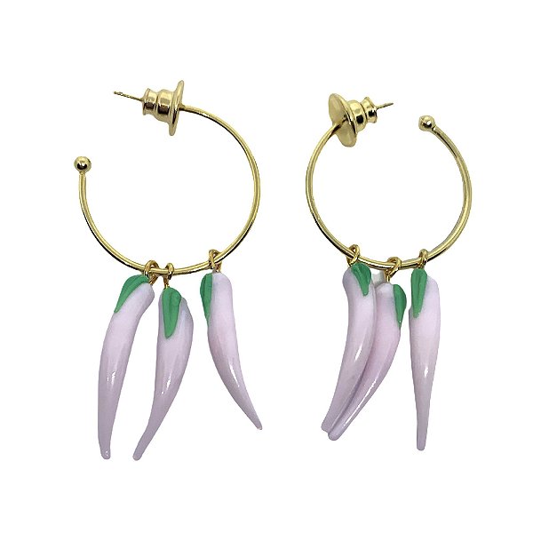 argola pimenta cor-de-rosa