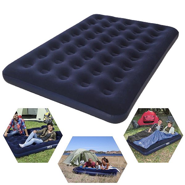 Colchão De Ar Inflavel Grande Casal 295Kg Resistente +Reparo