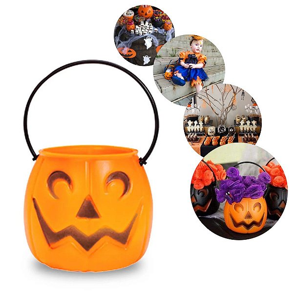 Pote Baleiro Abóbora Kids Decoração Halloween Dia das Bruxas