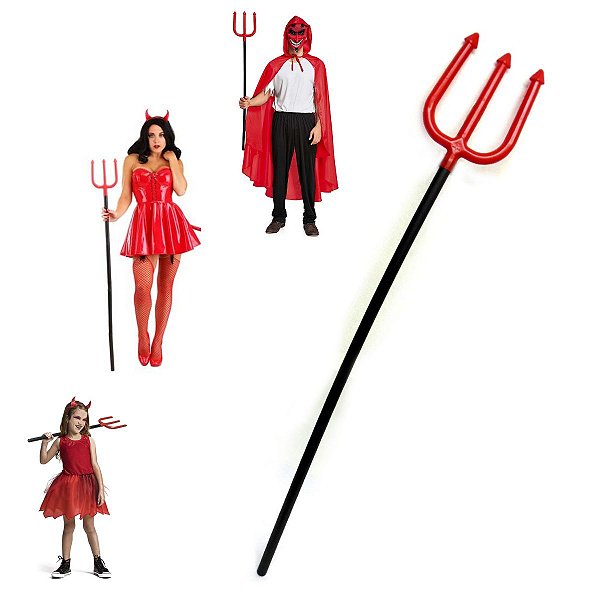 Tridente Diabinha Trispeto Garfo Fantasia Carnaval Halloween