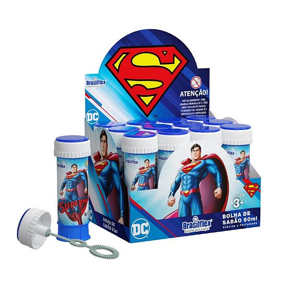 Bolha De Sabão Super Man Super Homem DC Liga da Justiça 12u