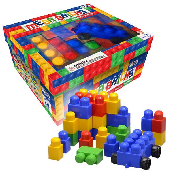 Brinquedo Blocos De Montar Infantil Educativo Encaixe Grande