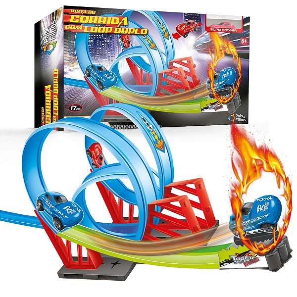 Pista Corrida Com Carrinho E Looping 360° Duplo Super Veloz