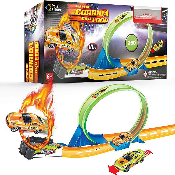 Pista De Corrida Com Carrinho Looping 360° Brinquedo Corrida
