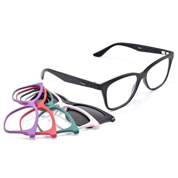 Oculos Armação Feminino Troca Frente Colorida Gatinha 940