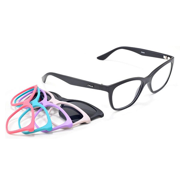 Armação Troca Frentes Oculos Smart Feminina Clip On 936 Kit6