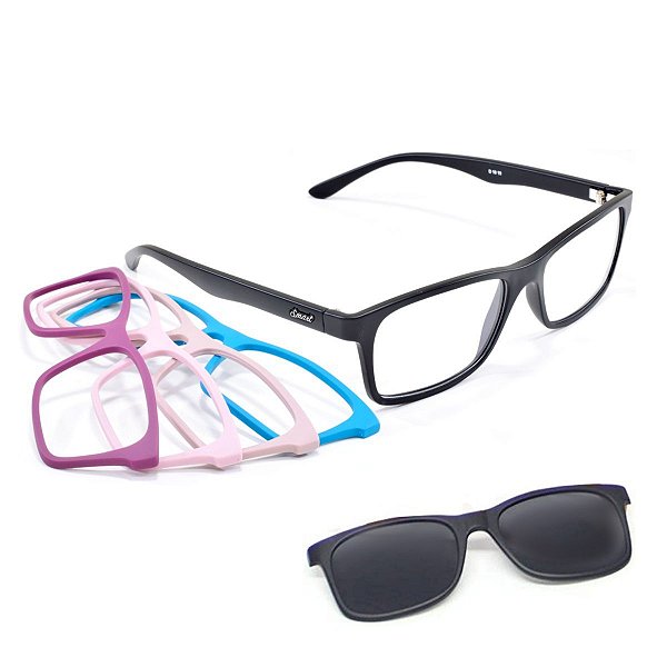 Oculos Smart Armação Troca Frentes Ref. 934 kit1 Novidade Nf