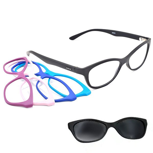 Armação Gatinha Troca Frentes Oculos Smart 935 Kit3 Novidade