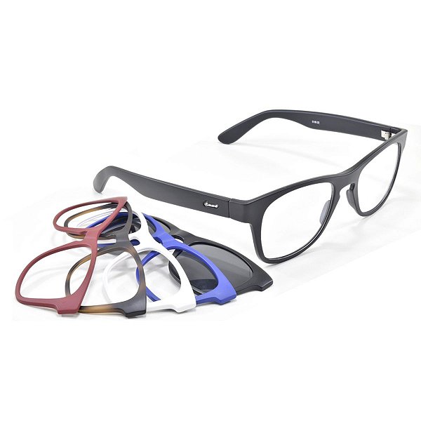 Oculos Troca Frentes Armação P/ Grau Sol ClipOn ref.931 kit7