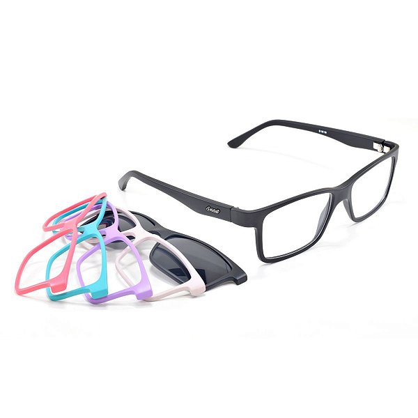 Oculos Troca Frente Clip On Armação Para Grau E Sol 930 kit6