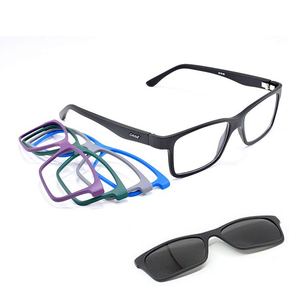 Oculos Troca Frente Clip On Armação Para Grau E Sol 930 kit2
