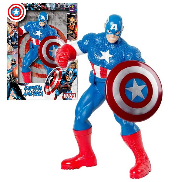 Capitão America Boneco Gigante Vingadores Marvel Articulado ref.1204