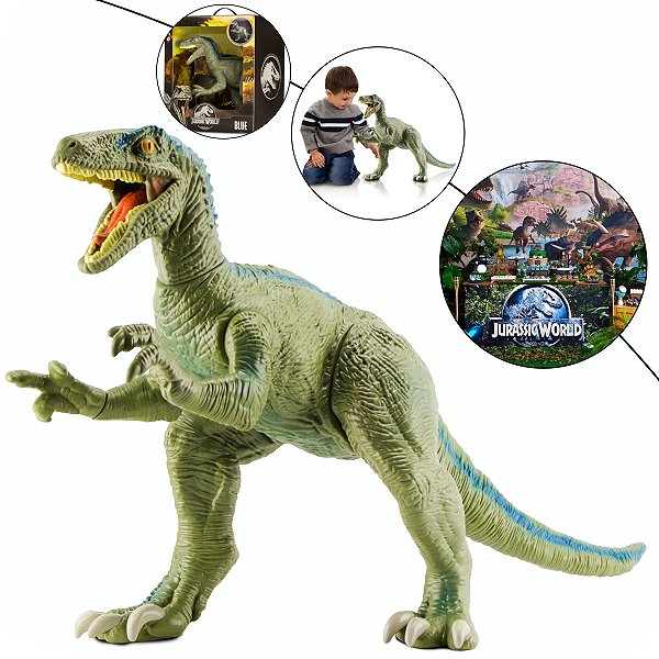 Dinossauro Blue Velociraptor Boneco Gigante Jurassic World ref.0751