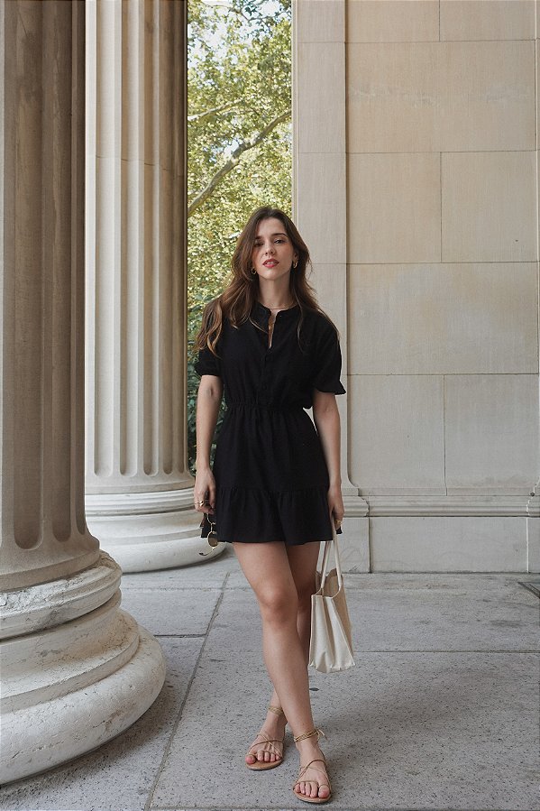 VESTIDO CHARLOTTE LINHO PRETO