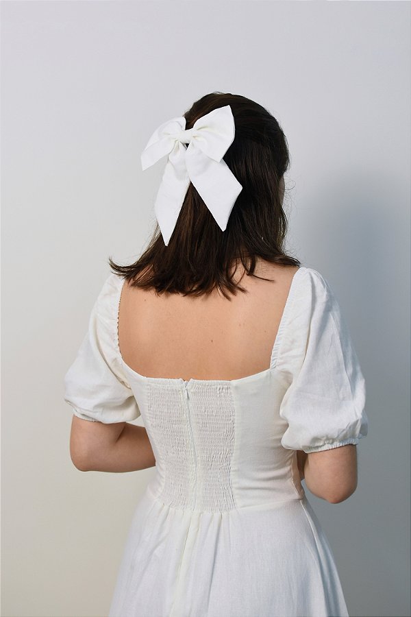 PRESILHA DE CABELO LAÇO OFF-WHITE