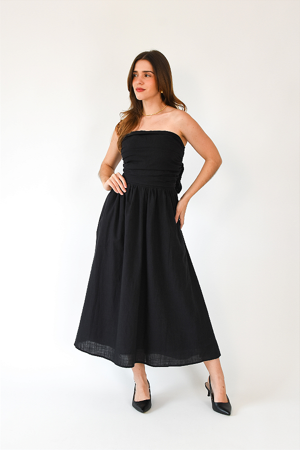 VESTIDO MIDI PRETO MARGOT