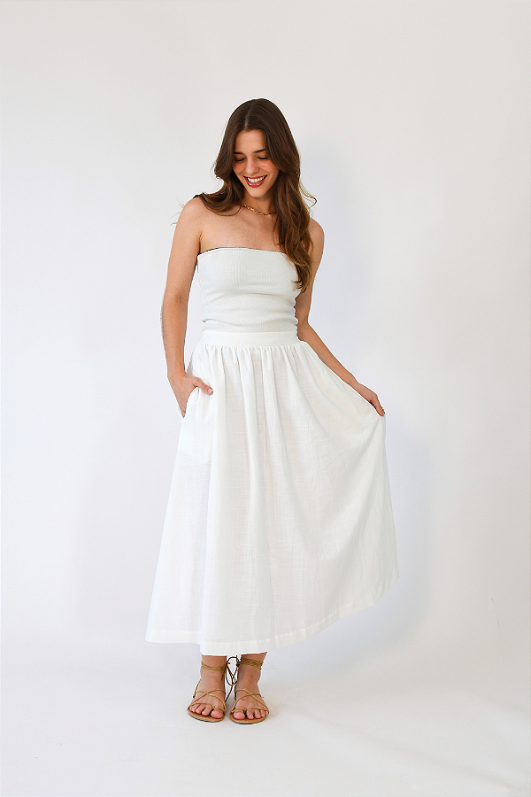 SAIA MIDI AURORA OFF-WHITE