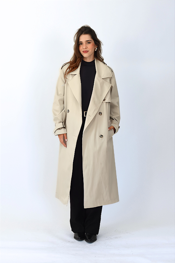 TRENCH COAT ALGODÃO CLASSIC BEGE