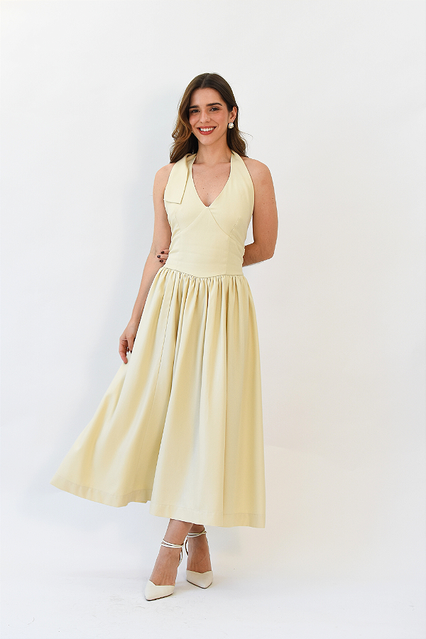 VESTIDO MIDI CATARINA CREME