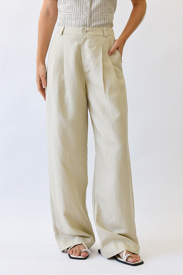 CALÇA ALFAIATARIA LINHO NATURAL