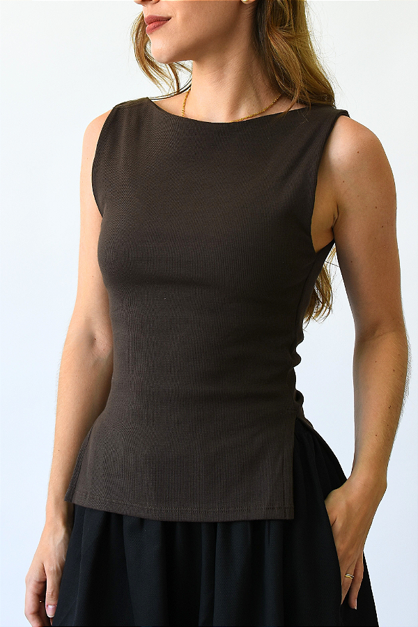 BLUSA TATI 2 EM 1 MARROM