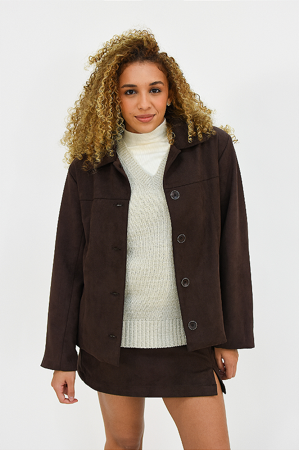 JAQUETA MELANIE SUEDE MARROM