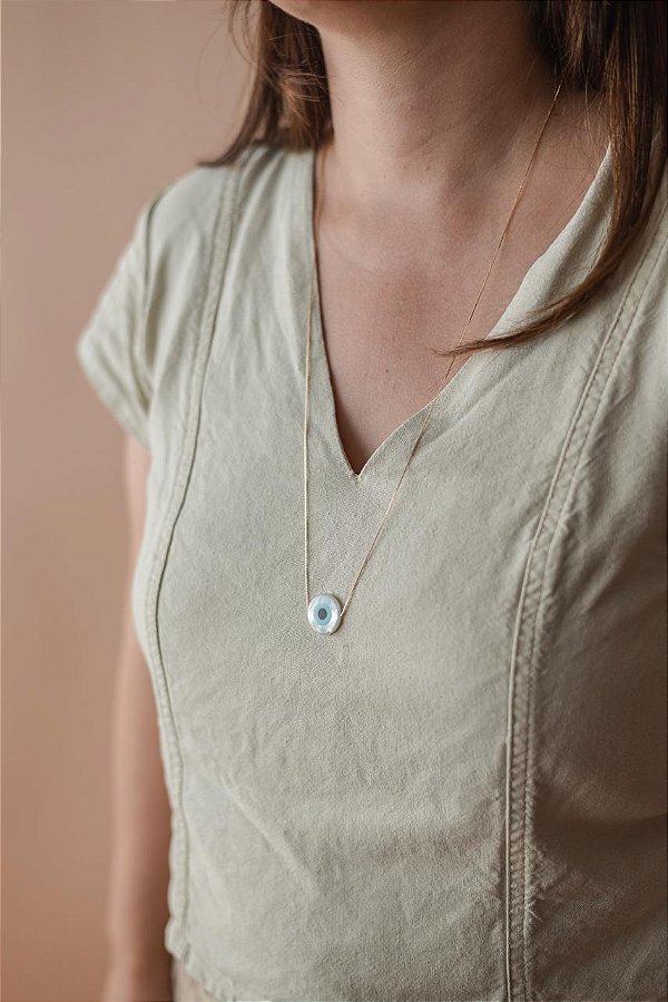 Colar corrente longa Olho Grego XXG