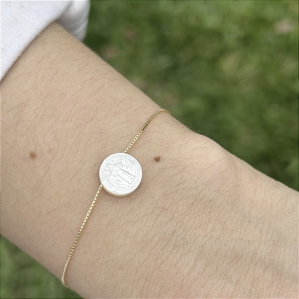 Pulseira São bento médio de madrepérola