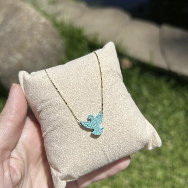 Colar Espírito Santo resina turquesa