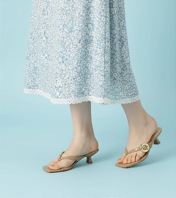 Mule Salto Baixo Maxi Fivela Luiza Barcelos