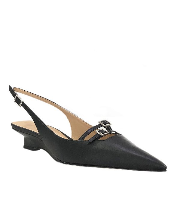 Scarpin Slingback Anabela com Fivelas Luiza Barcelos
