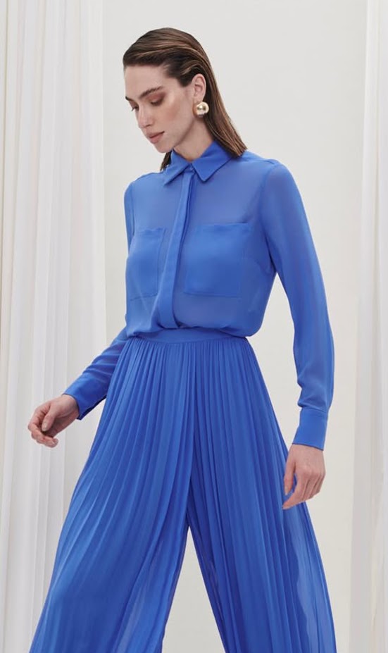 Camisa Feminina de Crepe Manga Longa Maracujá