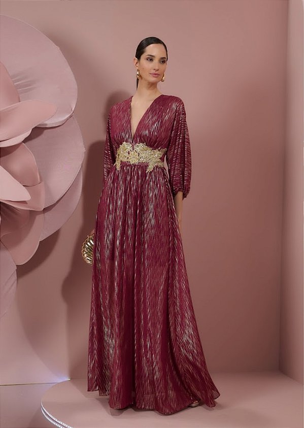 Vestido Crystal Longo Festa Fleche D'or