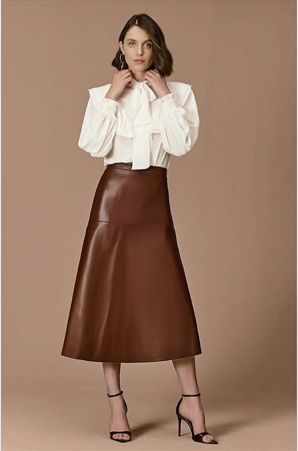 Saia Couro Tecnológico Cleo Oficial