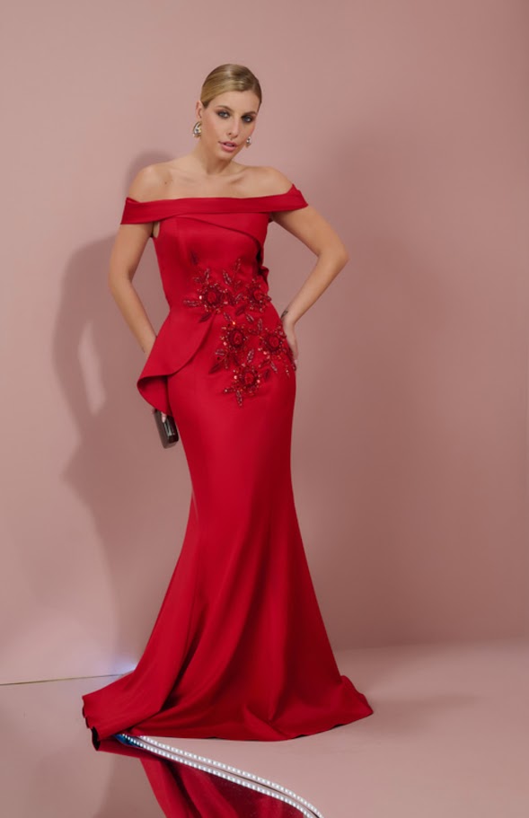 Vestido Longo Festa Bordado Fleche D'or