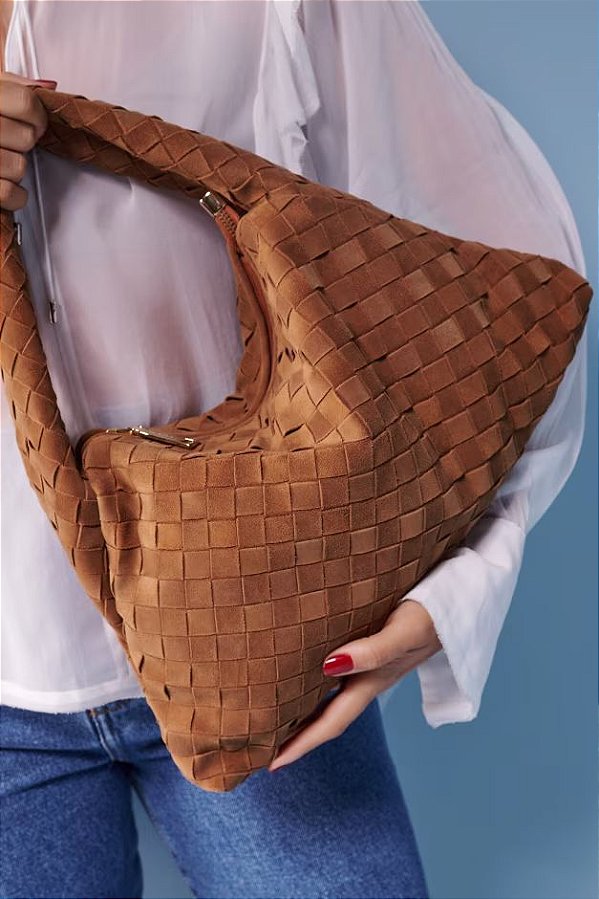 Bolsa Hobo em Camurça Tressê Média Luiza Barcelos