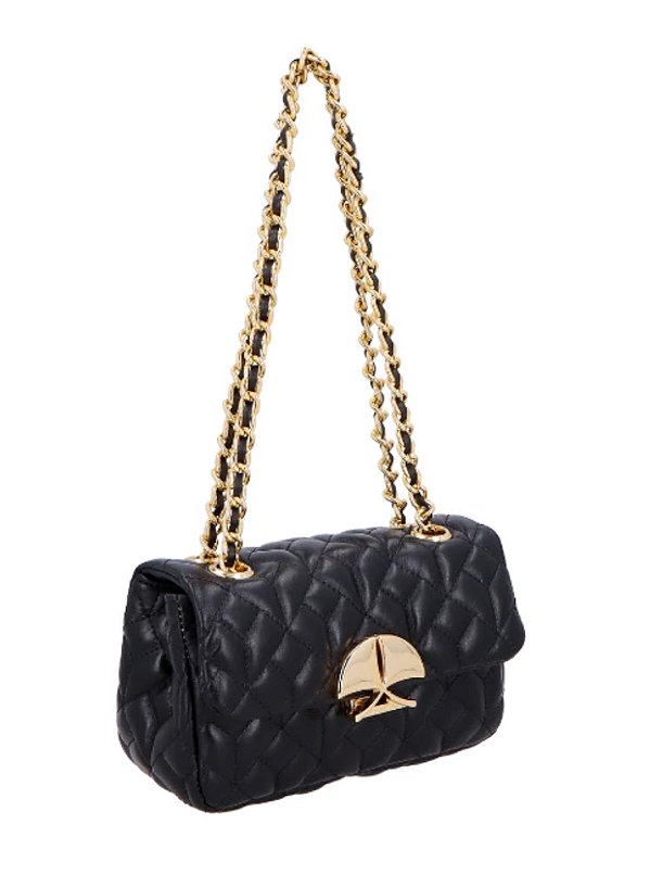 Bolsa Pequena em Couro com Trama Acolchoada Luiza Barcelos