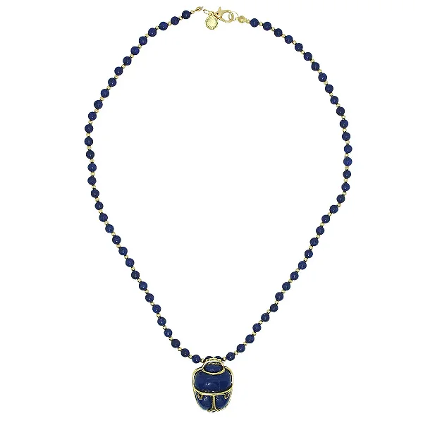 Colar Longo Escaravelho e Pedras Rosana Bernardes