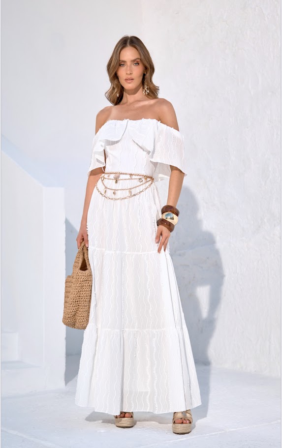 Vestido Casual Branco Fleche D'or
