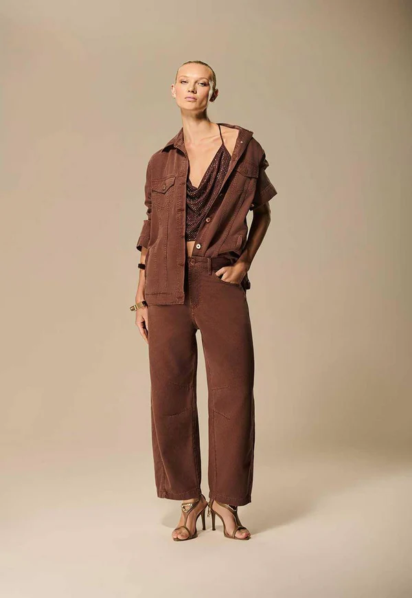 Calça Sarja Barrel Caos Moda