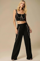 Calça Alfaiataria Apply Chains Caos Moda