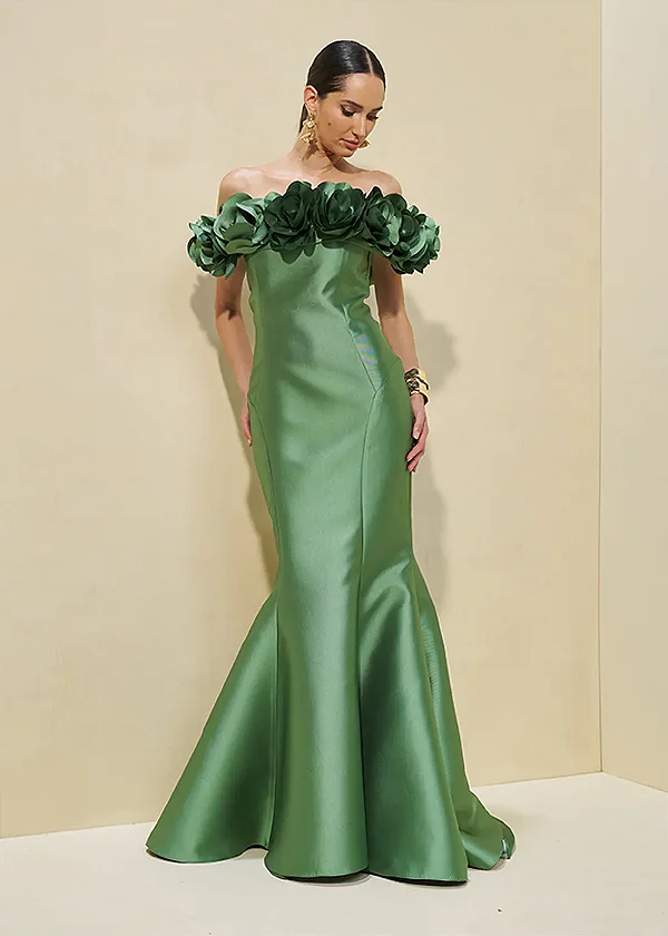 Vestido Ombro a Ombro Flores Fleche D'or