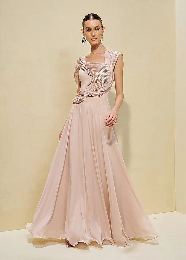 Vestido Fluido Detalhe Orgânico Fleche D'or