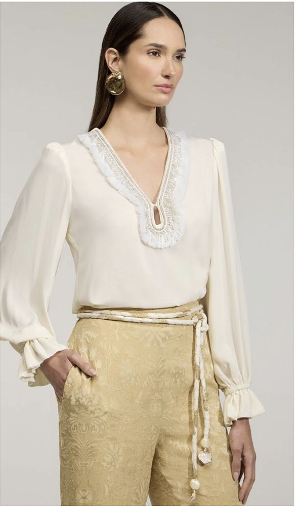 Blusa Pala Bordada Thamara Capelão