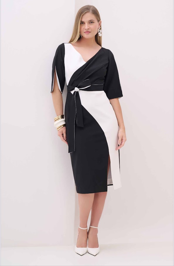 Vestido Preto e Branco Marcia Morais