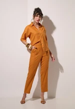 Conjunto Feminino Camisa e Calça Linho Misto Marcia Morais