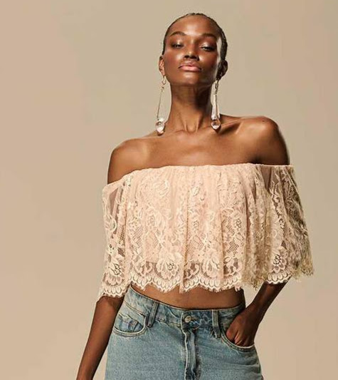 Corset Sobreposição renda Caos Moda