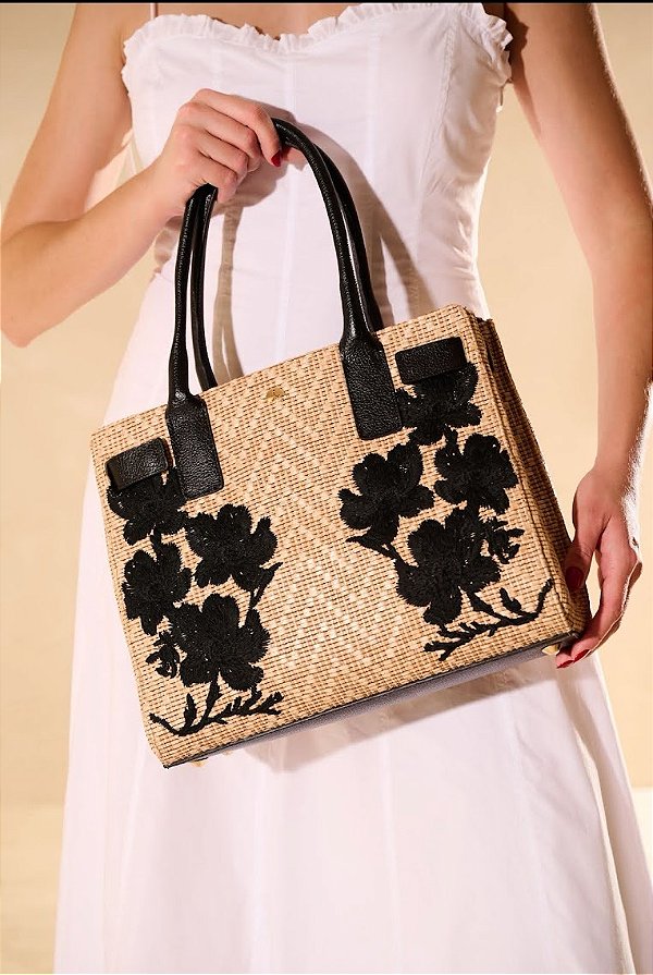 Bolsa de Palha Bordada Grande Luiza Barcelos