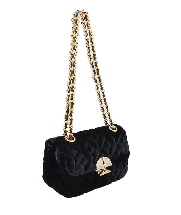 Bolsa Pequena em Veludo com Trama Acolchoada Luiza Barcelos