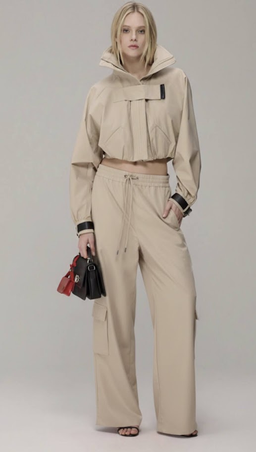 Calça Naylon Bolso Perna Caos Moda Feminina